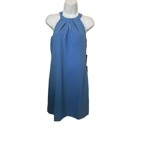 NWT Vince Camuto Summer Blue Drape Neck Sleeveless Dress  4 - Picture 2 of 12